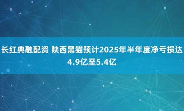 长红典融配资 陕西黑猫预计2025年半年度净亏损达4.9亿至5.4亿